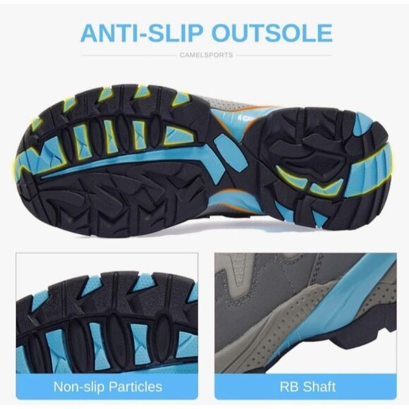 Waterproof Lightweight Hiking Shoes Grey & Blue US 8.5/EU 40 Camel Outdoor Trekk - Picture 9 of 10